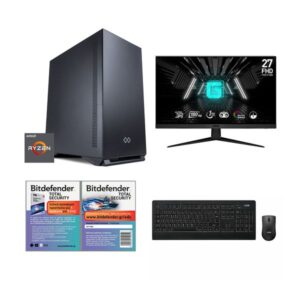 Infinity Gear Alpha R5 Max Rev.A2 & G2712F 27" Rapid IPS FHD 180Hz & Desktop Wireless Black 2 & Bitdefender Total Security Desktop PC