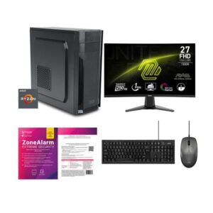 Infinity Gear Alpha R5 Max Rev.B1& MSI MAG 27C6X 27" FHD VA 250Hz (OC) Curved & Logik Desktop Black & ZoneAlarm Extreme Security