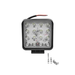 LED Τετράγωνος Αδιάβροχος Mini Προβολέας Αυτοκινήτου 12-24V 48W 8.4cm Μαύρος