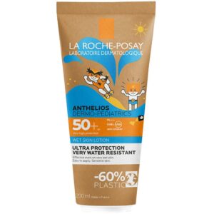 La Roche-Posay Anthelios Dermo-Pediatrics Wetskin Lotion Spf50+ Παιδικό Αντηλιακό Γαλάκτωμα Πολύ Υψηλής Προστασίας Εφαρμόζεται & σε Βρεγμένο Δέρμα 200ml