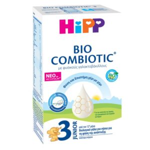 Hipp 3 Junior Bio Combiotic με Metafolin Βιολογικό Γάλα για Νήπια για τη Φάση της Ανάπτυξης, Από τον 12ο Μήνα 600gr