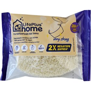 Lifoplus Home Kitchen Bio Loofah Sponge Very Strong for Pots & Griddles Βιοδιασπώμενο Σφουγγαράκι Κουζίνας από Λούφα για Κατσαρόλες & Ταψιά 1 Τεμάχιο
