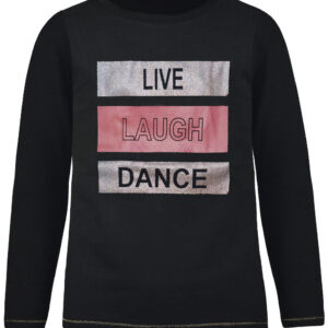 Μπλούζα με γκλίτερ τύπωμα για κορίτσι | ΜΑΥΡΟ