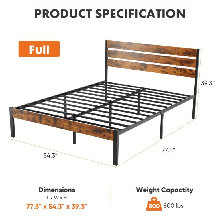 TEMU Metal Platform Bed Frame με ξύλινες σανίδες, -82% έκπτωση