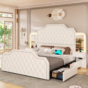 Κρεβάτι Queen Size TEMU με 4 Συρτάρια και LED Φώτα σε Έκπτωση 68%