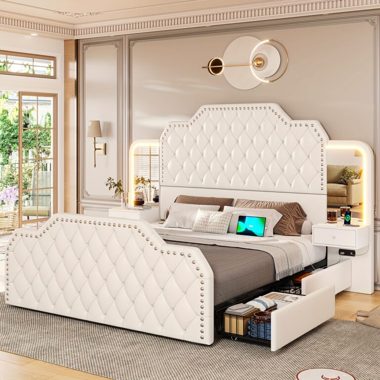 Κρεβάτι Queen Size TEMU με 4 Συρτάρια και LED Φώτα σε Έκπτωση 68%