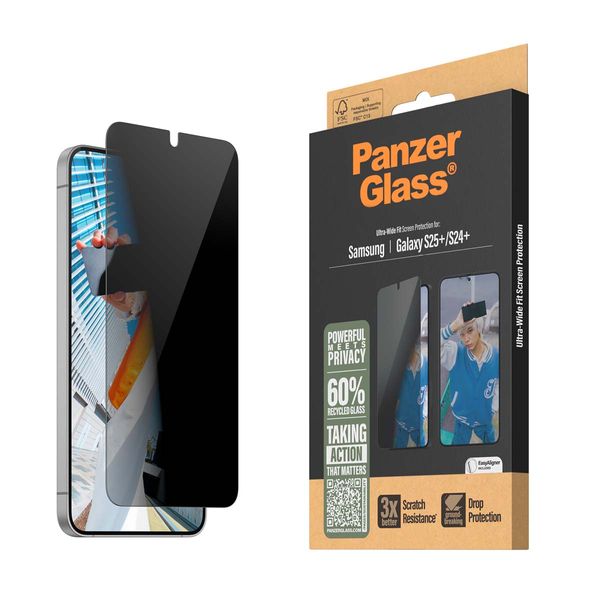 PanzerGlass Προστατευτικό Οθόνης για Samsung Galaxy S25+ με Φίλτρο Απορρήτου