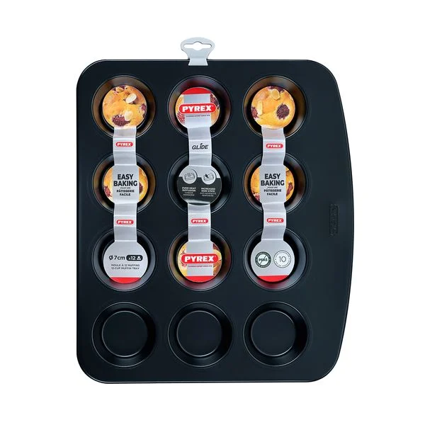 Pyrex Glide Φόρμα 12 Θέσεων για Muffins με Αντικολλητική Επίστρωση
