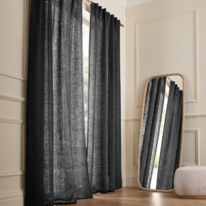 Χοντρή λινή κουρτίνα Cedal 140×320 cm με κρυφές θηλιές