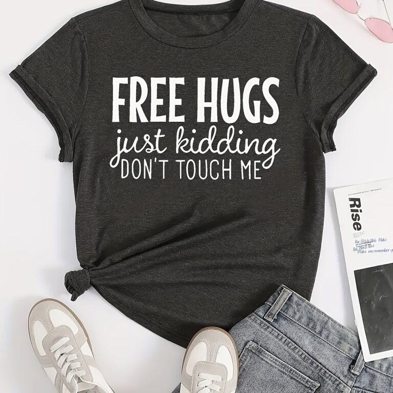 TEMU T-shirt με αστείο τύπωμα – Άνετο και ελαστικό για καλοκαίρι
