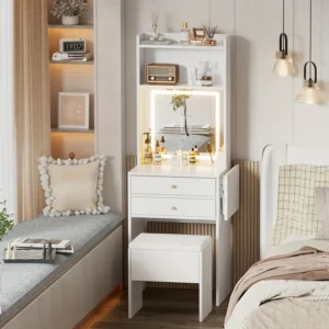TEMU Compact White Vanity Desk Set με 3 Καθρέπτες – Έκπτωση 97% – $78,42 | Temu