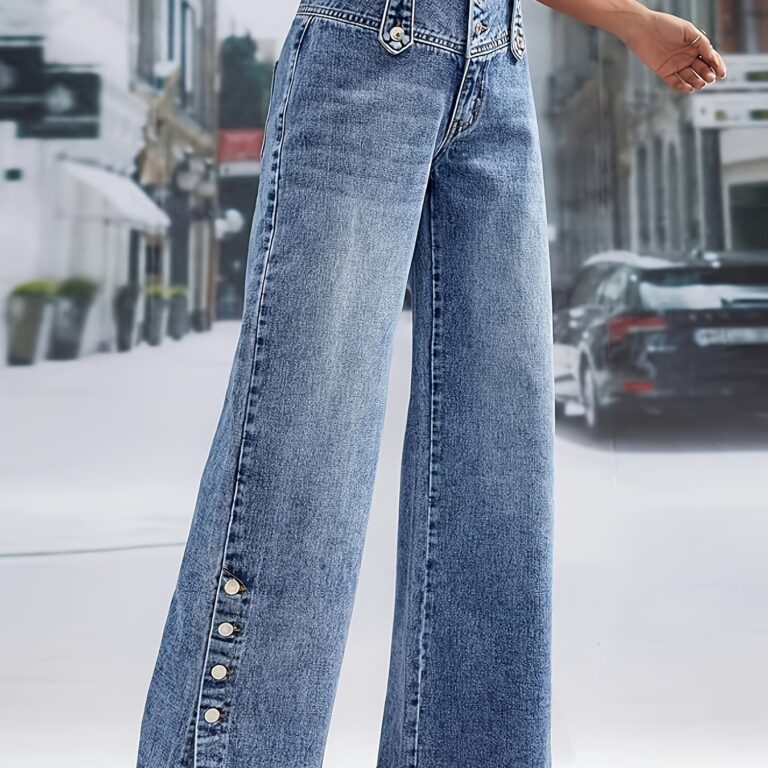 Temu Γυναικείο Casual Παντελόνι Τζιν με Κουμπιά, 35% Έκπτωση