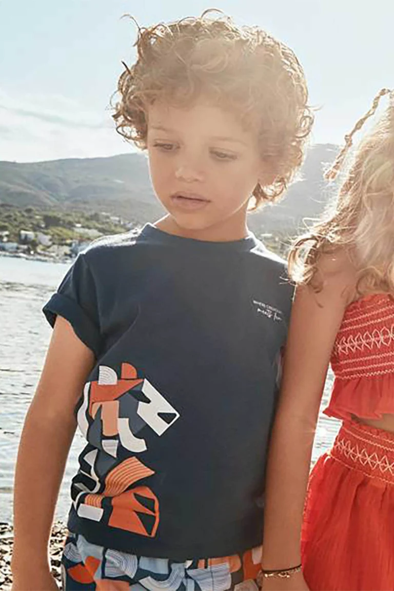 Mayoral παιδικό T-shirt με print και lettering – Έκπτωση 50%