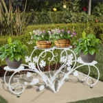 TEMU 2pcs Half Heart Plant Pot Stands Garden Patio Metal Iron Flower Planter Rack Elegant Art Display Shelf For Planters Flowers – $25,94 | Temu