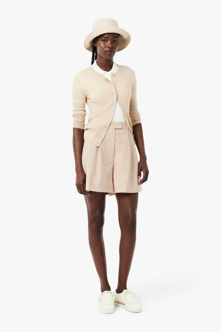 Lacoste γυναικεία βερμούδα με μαλλί Oversized Fit – FF0243 Nude – 97,50 € | Notos.gr