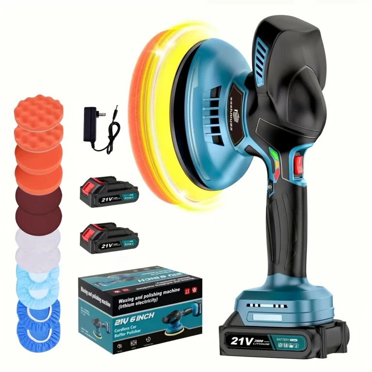 TEMU Zeekmuss Cordless Buffer Polisher, 6 Inch Polisher Kit With 2pcs 21v 2.0ah Rechargeable Battery, 6 Variable Speed 5500rpm Buffer Polisher For Detailing, Polishing – $34,19 | Temu