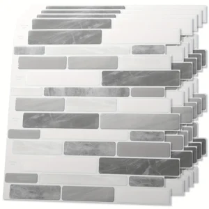 TEMU 10-piece Art3d 12 In. X 12in. Self Adhesive Backsplash Tiles For Kitchen Bathroom Grey Marble Design (a17012p10) – $19,43 | Temu