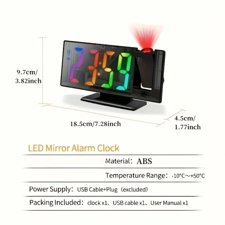 TEMU Versatile Alarm Clock – 180° Rotatable, Shows Temperature, Brightness Adjustable, , Feature – Usb Powered Led Clock Ideal For Bedroom And Living Room Decor – $10,02 | Temu