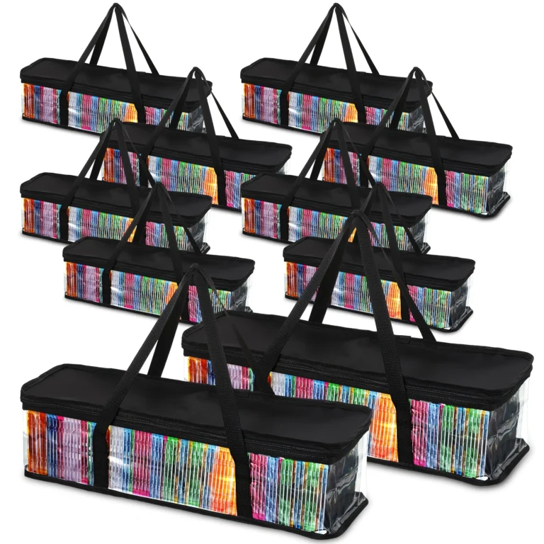 TEMU 10pcs Cd Storage Bags Transparent Pvc Dvd Storage Cases 500 Cd Total Water Resistant Cd Dvd Holder With Handles And Zipper Dvd Organizer For Albums Video Games – $24,35 | Temu